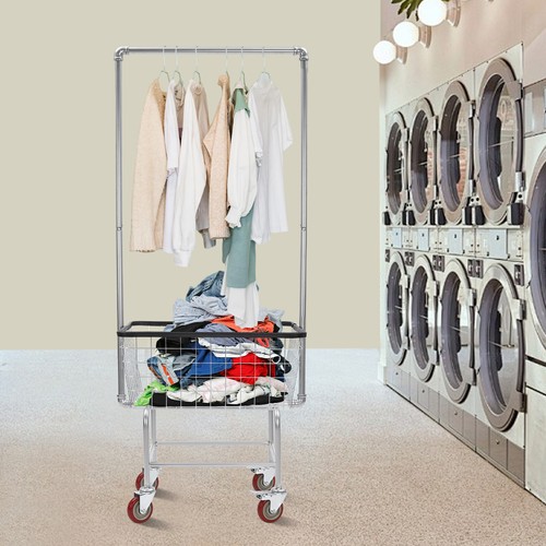 Steel wire laundry cart - steel,